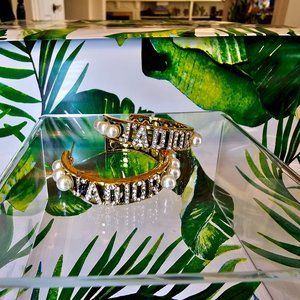 Fashion Gold metal and pearl Hoop Earring